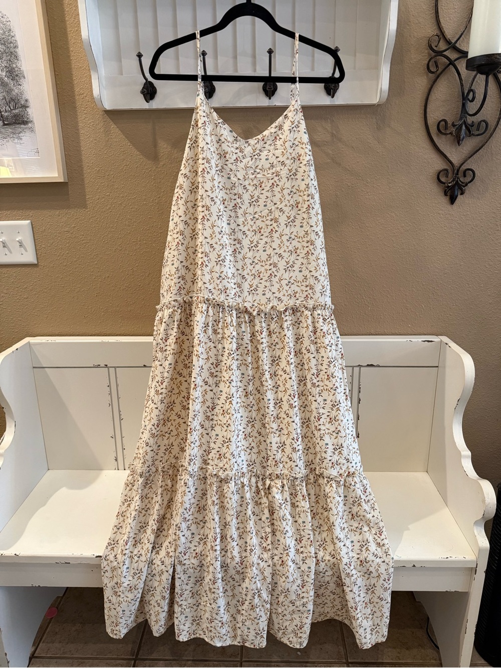 Hayden Cream Floral Tiered Maxi Dress from Breath of Youth Boutique